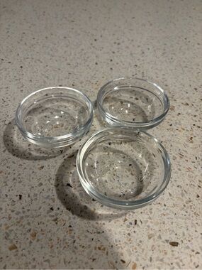 Set of 3 Clear Glass Prep Bowls